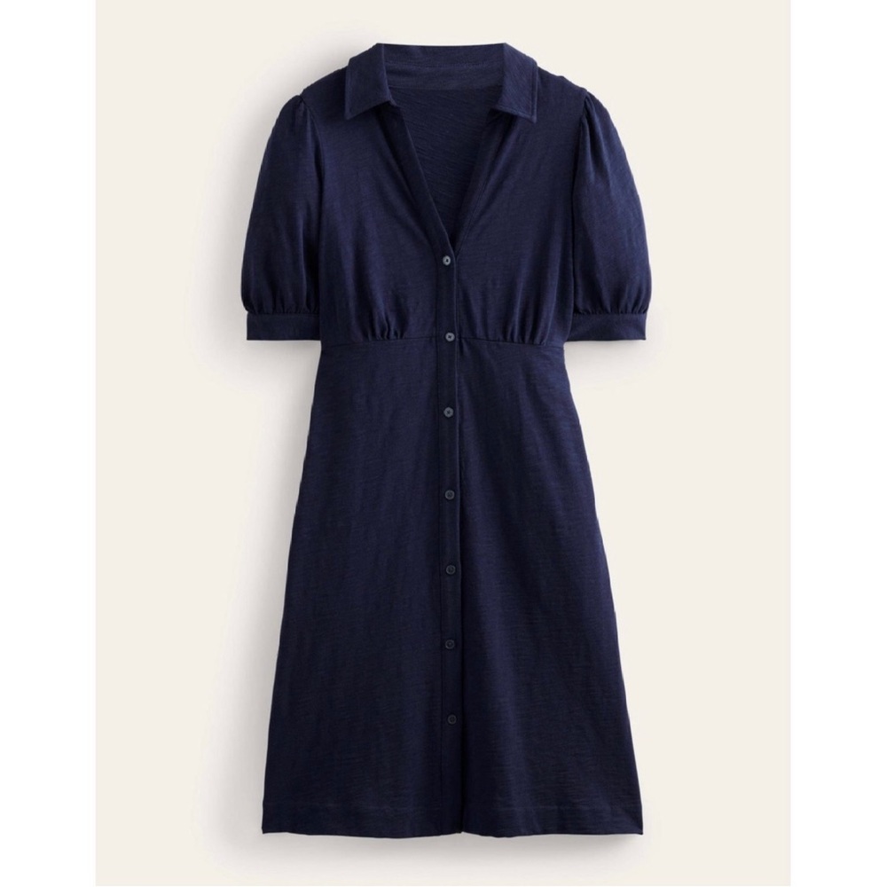 NWT Boden Button Up Mini Tea Dress - Navy - 2R